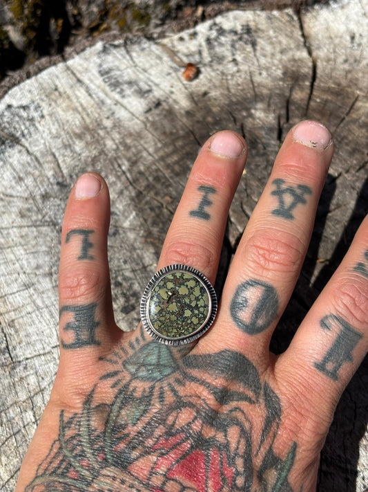 mossy variscite ring